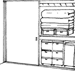 a closet with Fusuma (sliding door)