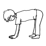 stretch arms and legs with palms and soles on the floor